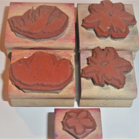 8x Lot of STAMPS 2002 by Stampin' UP Scrapbook Stamp Abstract Flower Handmade - Picture 12 of 12